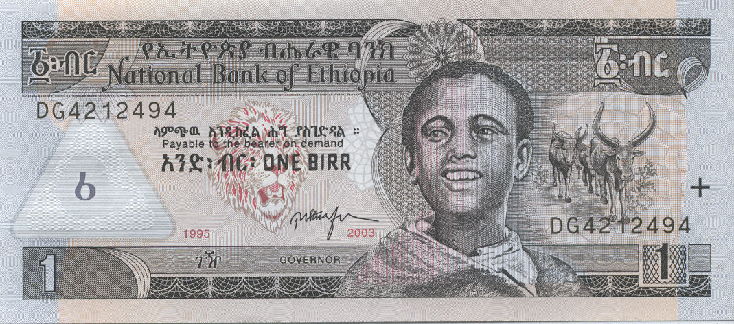 Uang Kertas 1 Birr Ethiopia
